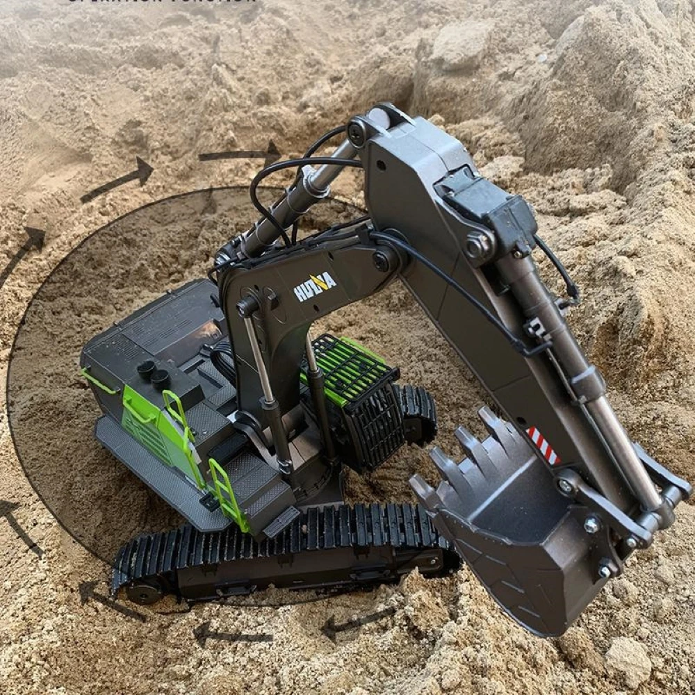 Rc Hobby Excavator - شاحنة حفارة HUINA 1593 تعمل بالتحكم