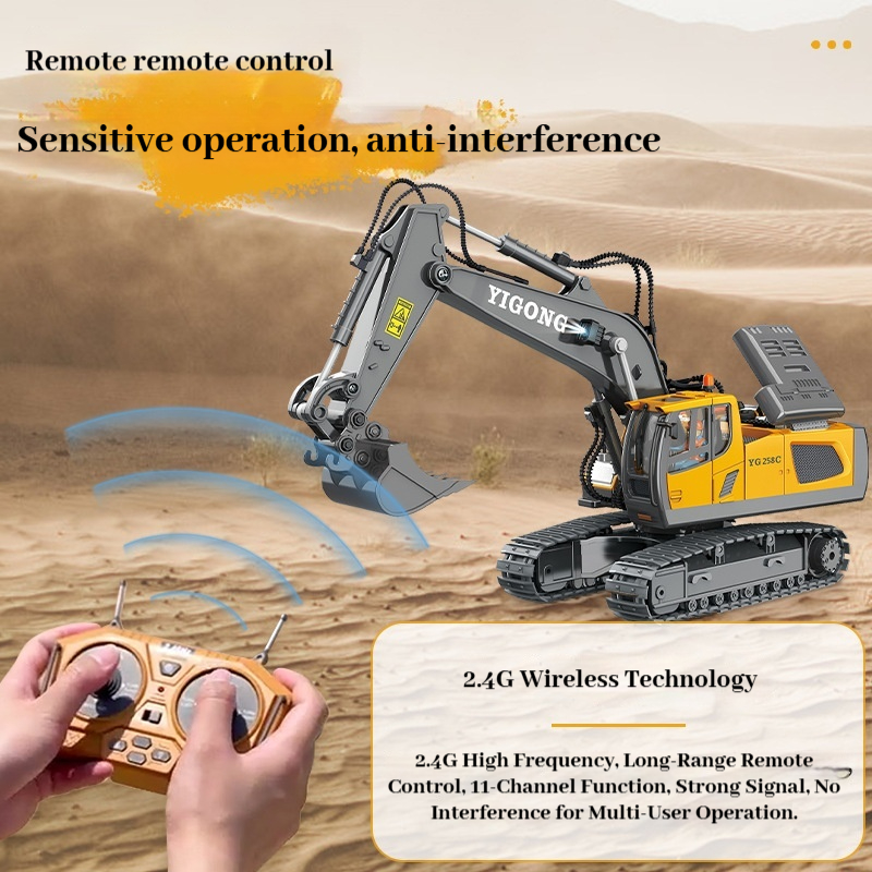 YIGONG مركبة هندسية بتحكم عن ب - مراجعة Rc Excavator Hydraulic وسعره
